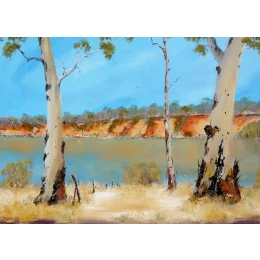 'On the Myrray River at Boundary Bend' 76cm 102cm