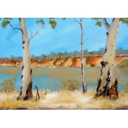 'On the Myrray River at Boundary Bend' 76cm 102cm